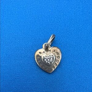 Pandora Silver Heart Charm with Sparkling Accents